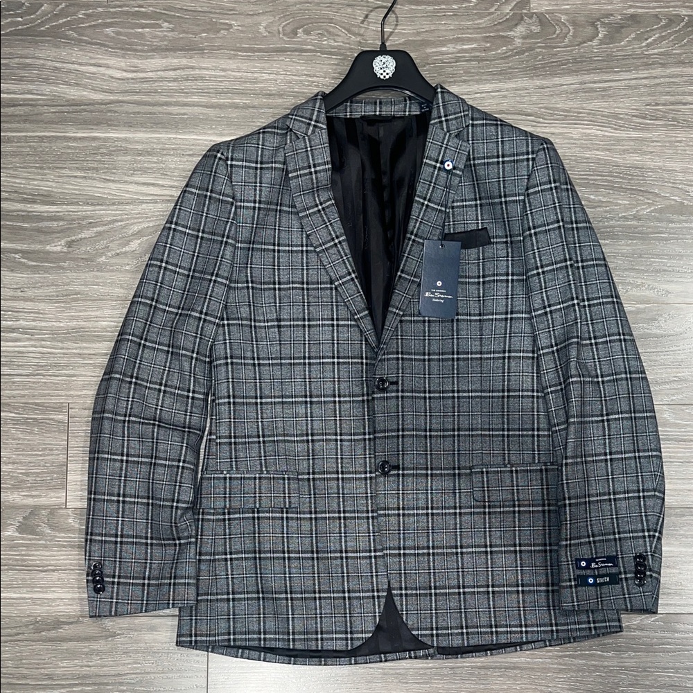 Ben Sherman Charcoal Checkered Blazer